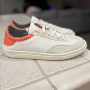 OluKai Punini Men's Size 9.5 Shoes Sneakers Off White Molten Orange Low Casual